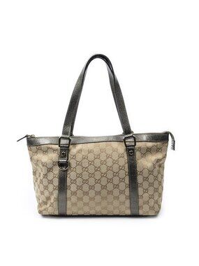 Gucci Abbey Zip Tote Beige Blanc GG Canvas